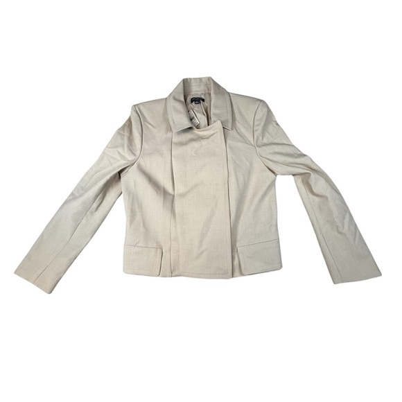 Ann Taylor Jackets & Blazers - LOFT Ann Taylor Jacket Womens Size 14 Beige Long Sleeve Full Zip Collared